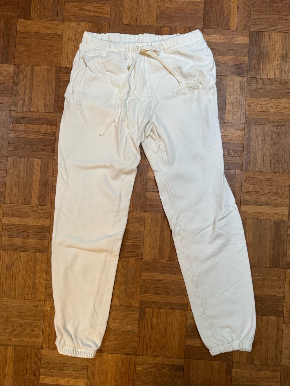 Dagne Dover VARSITY LOGO SWEATPANTS white Moonbeam size M